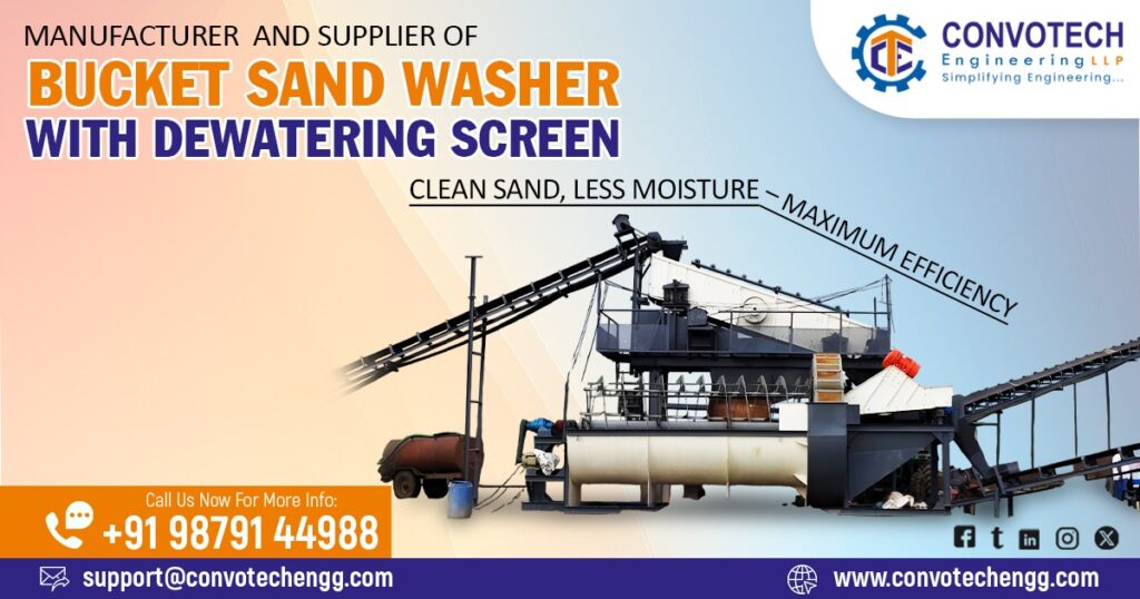Bucket Sand Washer with Dewatering Screen in Gujarat