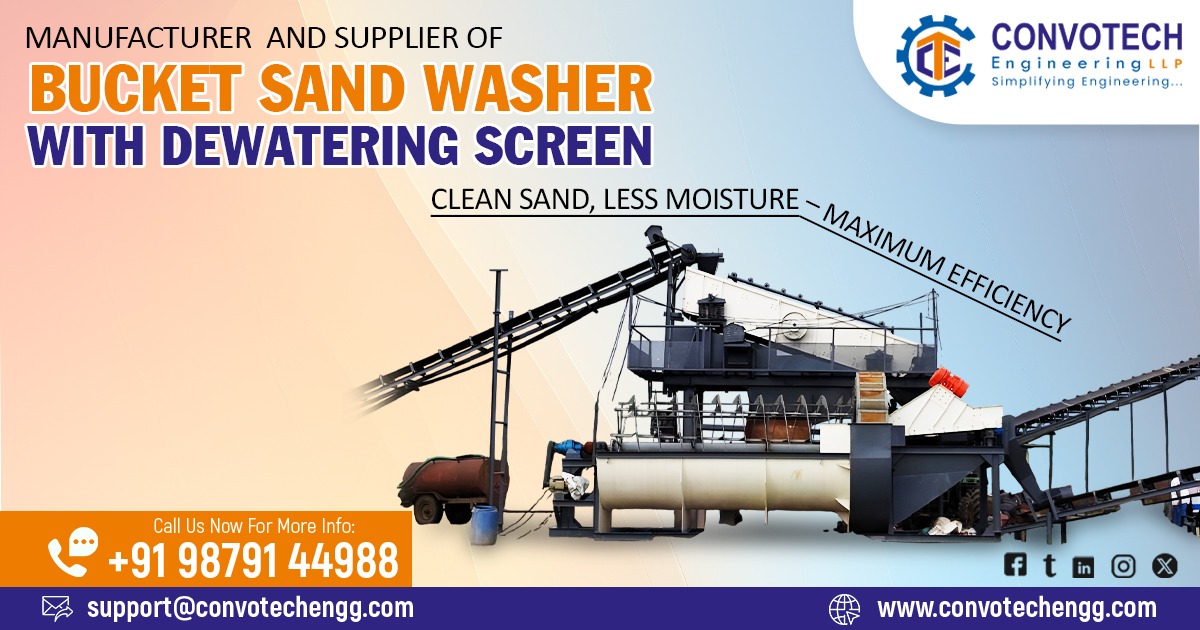Bucket Sand Washer with Dewatering Screen in Gujarat